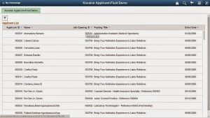 PeopleSoft Fluid User Interface | Development of a Fluid Component | Applicant List 