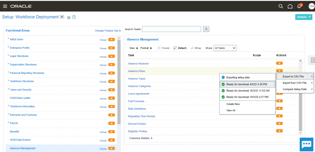 Oracle HCM Cloud Implementation | Absence Setup Migration