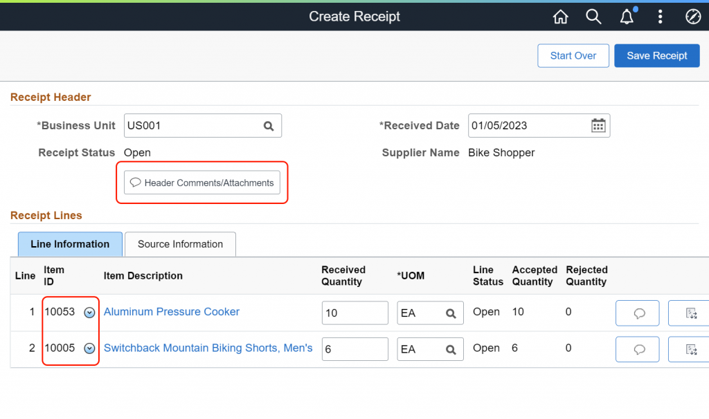 PeopleSoft FSCM Update Image 45 Manage Receipts