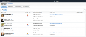 PeopleSoft HCM - Personalize My Team for Manager - My Team