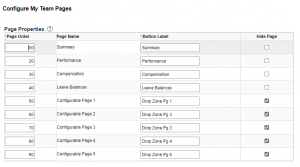 PeopleSoft HCM - Personalize My Team for Manager - Configure My Team Page