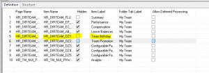 PeopleSoft HCM - Personalize My Team for Manager - HR_DR_TEAM_FLU Component