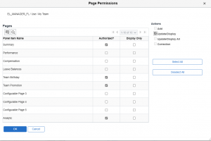 PeopleSoft HCM - Personalize My Team for Manager - Permission List 