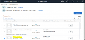 PeopleSoft-HCM-personalize-my-team-for-manager-Select Trade Shift Co-worker