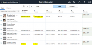 PeopleSoft-HCM-personalize-my-team-for-manager-Check shift in Team Calender
