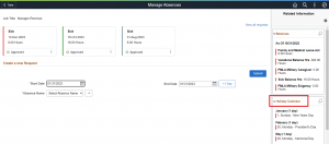 Holiday Calendar on Related Information - PeopleSoft PUM 45 - Manage Absence Self-Service Page