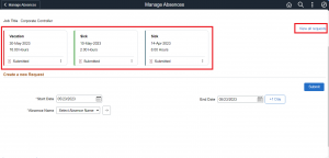 Absence Cards - View Recent Absences Request - PeopleSoft PUM 45 - Manage Absence Self-Service Page