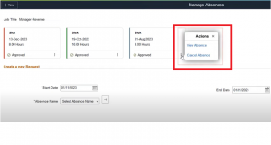 Viewing & Canceling the Request - PeopleSoft PUM 45 - Manage Absence Self-Service Page