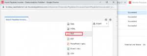 Import Payable Invoice Report Export Options - oracle-erp-cloud-evaluated-receipt-settlements-ers