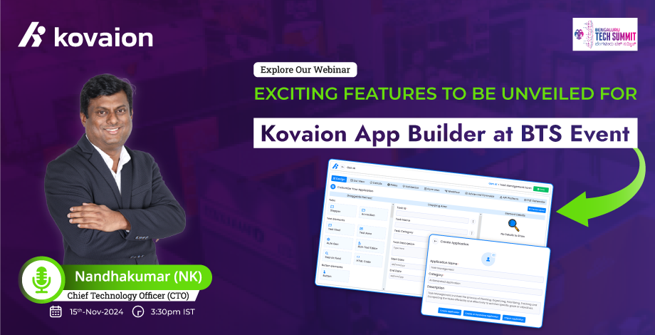Webinar | Exciting Features to be Unveiled for Kovaion App Builder at BTS Event