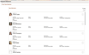 Absence Request History Download to Excel - Fig 5: Request Absence Page for Manager