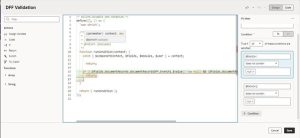 Creating a Validation for DFF Fields in Document of Record Using Visual Builder Studio - Oracle HCM Cloud - Fig 10: Javascipt coding Dialogue box
