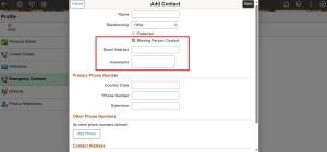 Campus Community Emergency Contacts Enhancements – PeopleSoft CS PUM 33 - Fig 2: New Fields in Add_Edit Contact Pages
