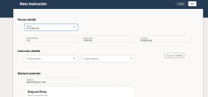Instructor-Led Training in Oracle Learning Cloud - A Comprehensive Guide -- Fig 2.3: Instructor Details entering page