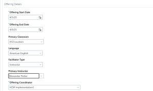 Instructor-Led Training in Oracle Learning Cloud - A Comprehensive Guide -- Fig 4.4: Offering Details entering Page