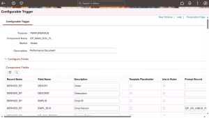 PeopleSoft HCM PUM 52: Real-Time Feedback with Automated Questionnaires -- Fig 1.2 Configuration in the Performance Document for the Notification