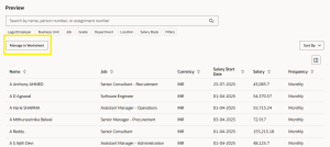 Redwood Download Salaries in Oracle HCM 25B - Fig 5: Download Salaries Manage in Worksheet