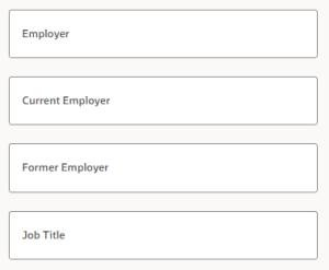Oracle Redwood Experience: New and Improved Filters on Candidate List Pages - Fig 7: Employer info under Work Experience