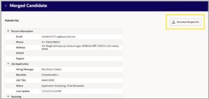 Enhanced Candidate Duplicate Check in Oracle Redwood | VBS Upgrade - Fig 7: Download Merger Info