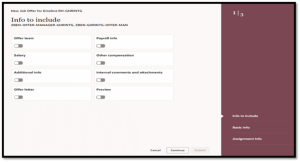 How to Create a Job Offer in Oracle Recruiting Cloud 25C Redwood Experience Fig 1: Info to Include Section in Offer Page