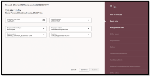 How to Create a Job Offer in Oracle Recruiting Cloud 25C Redwood Experience Fig 2: Basic Info Section in Offer Page 