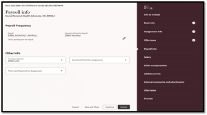 How to Create a Job Offer in Oracle Recruiting Cloud 25C Redwood Experience Fig 5: Payroll Info Section in Offer Page 