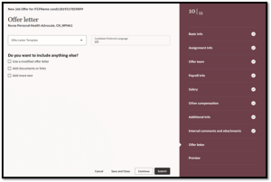 How to Create a Job Offer in Oracle Recruiting Cloud 25C Redwood Experience 