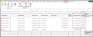 Streamlining ILT Attendance in Oracle Learning with HSDL and Redwood Experience Fig 6: Edit Learning Activities in a Spreadsheet page