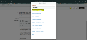 HCM PUM 53 - Notification Publisher Enhancements Fig 1.6 Selecting the defined URL for Publishing the Notification