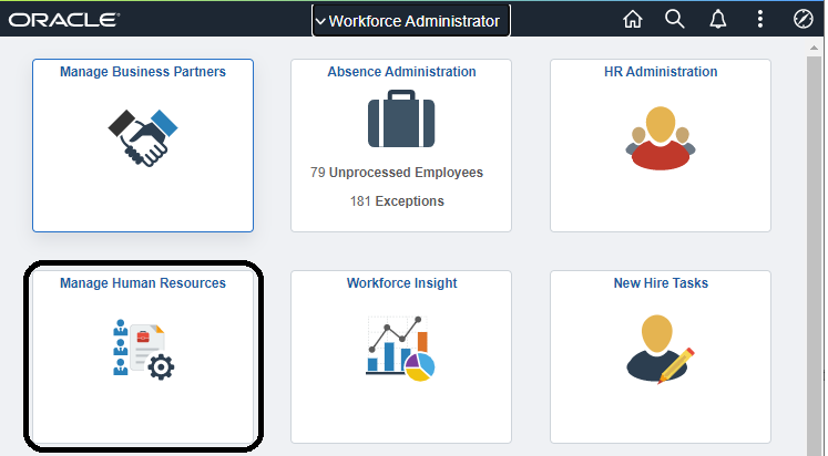 Modern & Fluid Job Data Page on PeopleSoft HCM PUM 36
Manage Human Resources New Fluid Tile