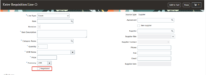 Negotiated-check-box-in-requisition-form - Oracle-ERP-Cloud-Touchless-Buying 