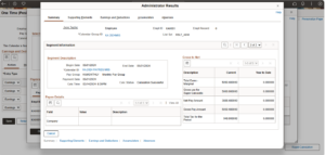 Rapid Calculation in Global Payroll - PeopleSoft HCM Image 51 - Fig 1.7 Calculation Results