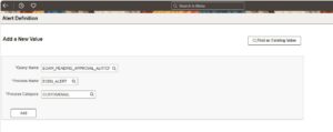Fig 1.9 Creating the Alert for Pending Approvals