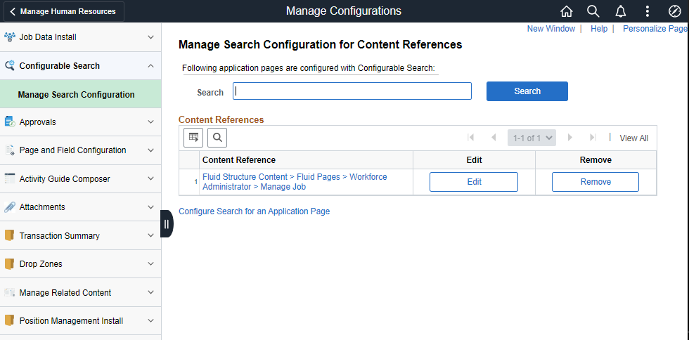 Modern & Fluid Job Data Page on PeopleSoft HCM PUM 36
- Manage search configuration
