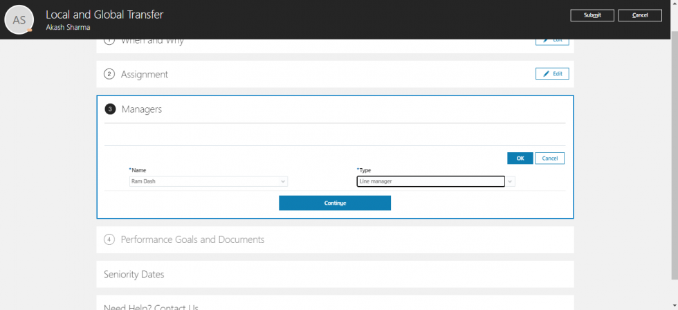 Handling Talent Evaluation in Global transfer with Oracle HCM Cloud
 -  As soon as you select Permanenting is this change permanent or temporary?