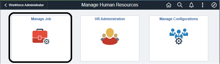 Modern & Fluid Job Data Page on PeopleSoft HCM PUM 36
- Manage Job Tile