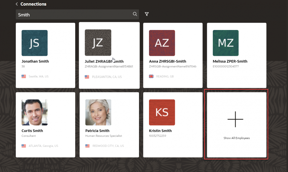 Connections – A New User Experience for Directory - When you search an employee name that returned the best matches at the top of the search results