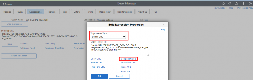 PeopleSoft Global Search – Step Wise Configuration
Expression Screen