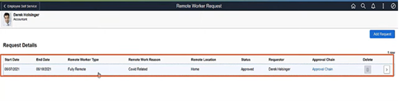 Remote Worker | PeopleSoft HCM Image 40 - Request details in Remote worker