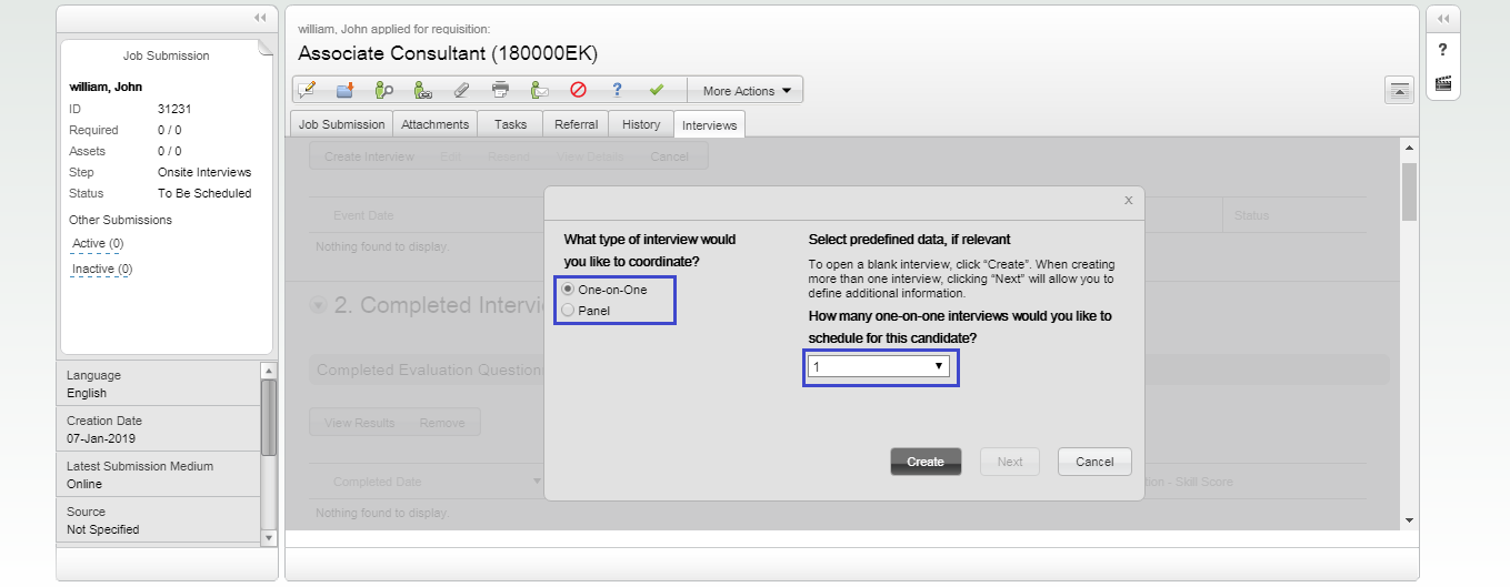 Accelerate your interview process with Evaluation Management & Microsoft Office 365 - Type of Interview