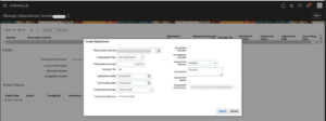 Creation of Manual Transaction and Billing adjustments