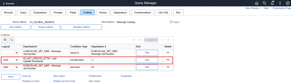 PeopleSoft Global Search – Step Wise Configuration
- Criteria Screen