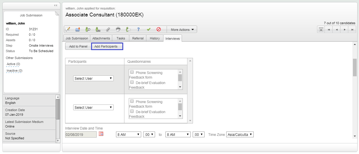 Add Participant - Accelerate your interview process with Evaluation Management & Microsoft Office 365
