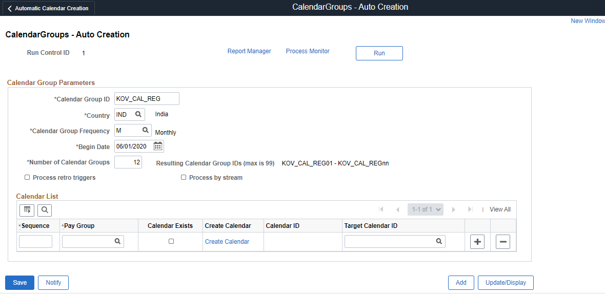 Calendar Groups- Auto Creation
