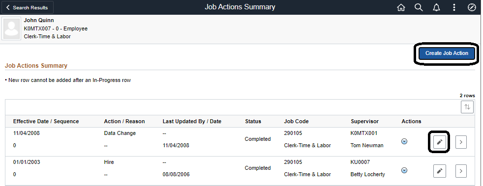 Modern & Fluid Job Data Page on PeopleSoft HCM PUM 36
- Job Actions Summary Page