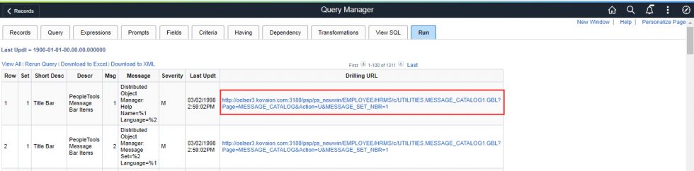 PeopleSoft Global Search – Step Wise Configuration
Drilling URL