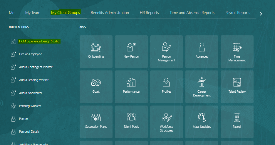 Systematize reiterating time off with the help of Oracle HCM Cloud
- Click on Transaction Design Studio Tab 