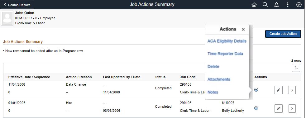 Modern & Fluid Job Data Page on PeopleSoft HCM PUM 36
- Related Action