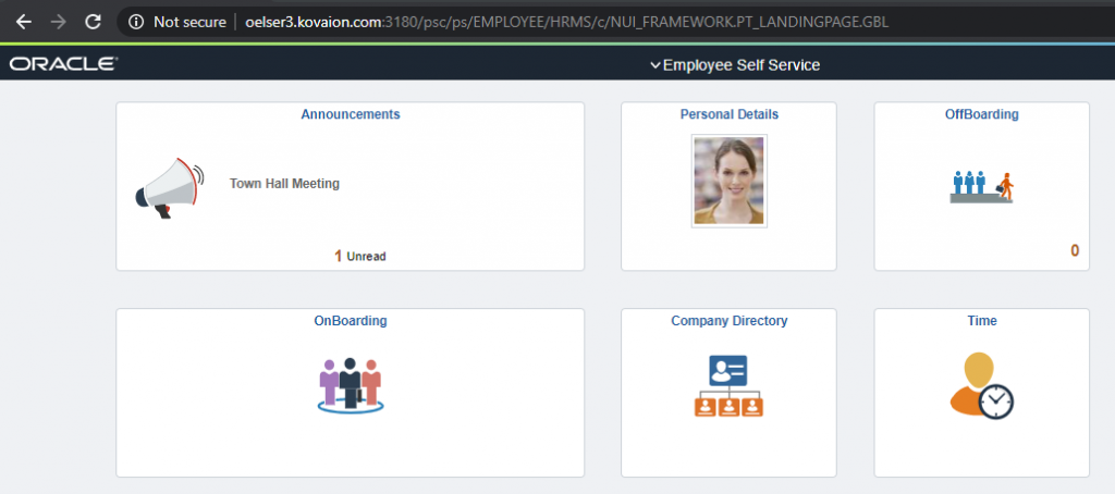 PeopleSoft Fluid Announcement Tile - tile is seen first on the ESS Homepage.