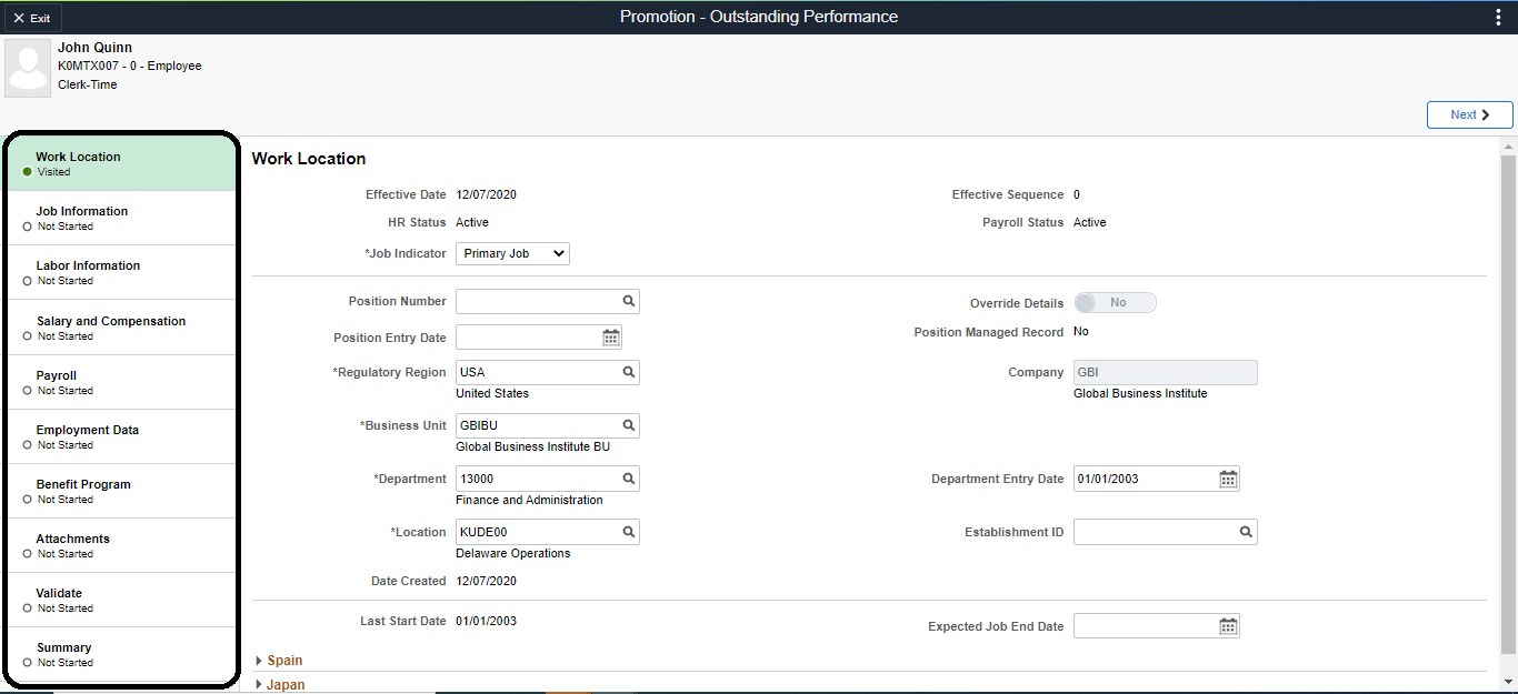 Modern & Fluid Job Data Page on PeopleSoft HCM PUM 36
- Activity Guide & Work Location Page